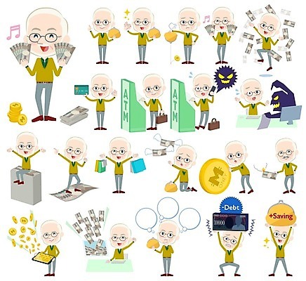 EPS 해외이미지 전신 할아버지 남자 지폐 일러스트 들기 여러명 상반신 스마트폰 모니터 동전 피해 신용카드 지갑 위협 통화 ATM 보이스피싱 인터넷뱅킹 노인만 노인남자만 해외202004 해외202105 해외일러스트 노년 다수 돈 모션 사람 금융 핸드폰 스마트기기 컴퓨터 피싱 남자만 성인만 파일형식 벡터