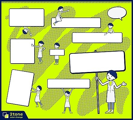 EPS 해외이미지 캐릭터 여자 일러스트 프레임 여러명 성인 연두색 세트 상자 공백 의사 정보 메시지 약사 성인여자만 카피스페이스 해외202004 해외202105 해외일러스트 일러캐릭터 다수 사람 초록색 의료진 여자만 성인만 파일형식 벡터