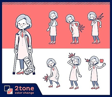 EPS 해외이미지 캐릭터 여자 노년 분홍색 일러스트 건강 병원 여러명 세트 교수 고통 의사 치아 두통 목발 깁스 어깨통증 치통 허리통증 노인여자만 해외202004 해외202105 해외일러스트 일러캐릭터 감정 컬러 다수 의학 의료기기 사람 성인 교사 의료진 의료용품 소화기관 질병 여자만 노인만 파일형식 벡터