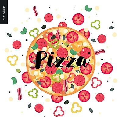 EPS 해외이미지 토마토 일러스트 파프리카 피자 타이포그라피 글자캘리그라피 사람없음 올리브 토핑 베이컨 후추 바질 페퍼로니 피자치즈 해외202004 해외202105 해외일러스트 문자 열매 채소 캘리그라피 치즈 패스트푸드 서양음식 돼지고기 소시지 향신료 파일형식 벡터