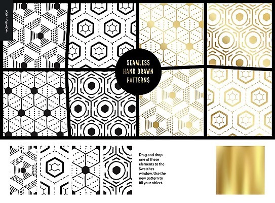 EPS 해외이미지 점선 선 백그라운드 패턴 일러스트 추상 사람없음 검은색 금색 점 육면체 손그림 착시 착시효과 해외202004 해외202105 해외일러스트 도형 컬러 무늬 파일형식 벡터 효과