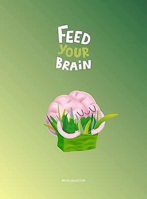 EPS 해외이미지 식물 캐릭터 일러스트 안기 타이포그라피 사람없음 초록색 뇌 의학캐릭터 해외202004 해외202105 해외일러스트 일러캐릭터 문자 컬러 모션 파일형식 벡터