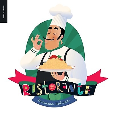 EPS 해외이미지 접시 남자 리본 일러스트 파스타 요리사모자 한명 들기 손짓 상반신 성인 타이포그라피 레스토랑 요리사 이탈리아음식 성인남자한명만 해외202004 해외202105 해외일러스트 직업 문자 모자_잡화 1 식기 모션 서양음식 사람 식당 남자한명만 성인남자만 파일형식 벡터