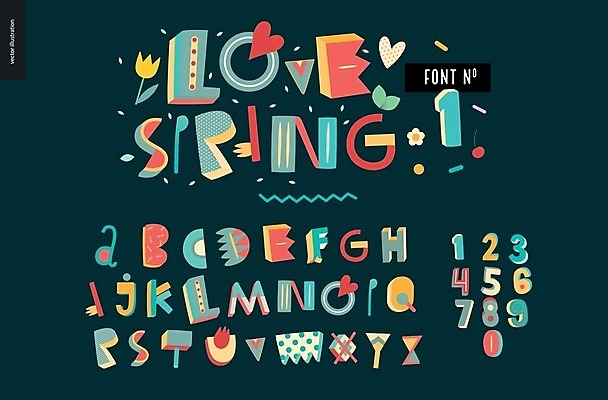 EPS 해외이미지 알파벳 영어 일러스트 사랑 타이포그라피 글자캘리그라피 사람없음 초록색 숫자 봄 레터링 해외202004 해외202105 해외일러스트 문자 계절 감정 컬러 캘리그라피 파일형식 벡터