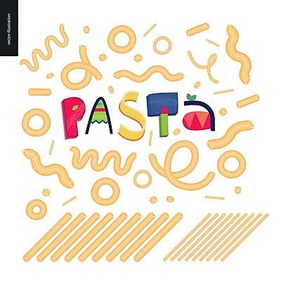 EPS 해외이미지 일러스트 파스타 타이포그라피 사람없음 리가토니 파스타면 펜네 해외202004 해외202105 해외일러스트 문자 서양음식 면류 파일형식 벡터