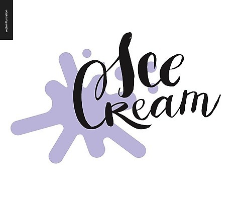 EPS 해외이미지 영어 일러스트 아이스크림 타이포그라피 글자캘리그라피 사람없음 보라색 레터링 해외202004 해외202105 해외일러스트 문자 컬러 캘리그라피 디저트 파일형식 벡터