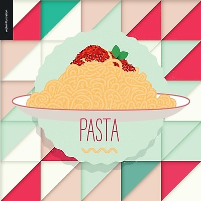 EPS 해외이미지 접시 분홍색 일러스트 파스타 사람없음 민트색 해외202004 해외202105 해외일러스트 식기 컬러 서양음식 파일형식 벡터