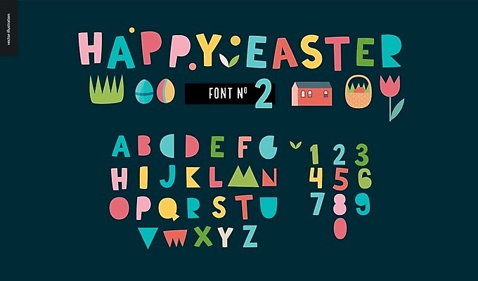 EPS 해외이미지 알파벳 영어 일러스트 부활절 타이포그라피 글자캘리그라피 사람없음 숫자 검은색 튤립 부활절계란 꽃바구니 레터링 해외202004 해외202105 해외일러스트 문자 기념일 꽃 컬러 캘리그라피 바구니 계란 파일형식 벡터