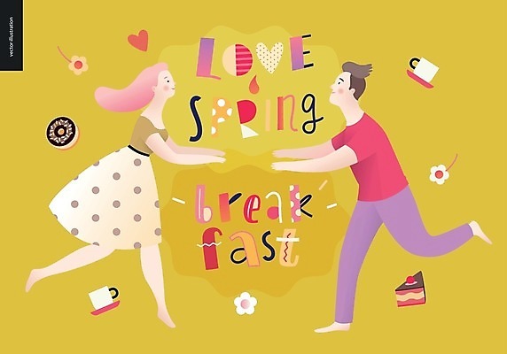 EPS 해외이미지 전신 커플 영어 여자 남자 일러스트 사랑 성인 타이포그라피 글자캘리그라피 두명 노란색 마주보기 봄 하트 아침식사 손뻗기 레터링 성인만 해외202004 해외202105 해외일러스트 모양 문자 계절 감정 컬러 캘리그라피 관계 모션 사람 식사 파일형식 벡터