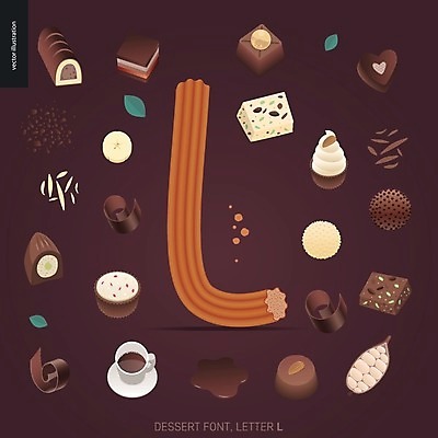 EPS 해외이미지 알파벳 잎 일러스트 발렌타인데이 사람없음 컵 갈색 초콜릿 컵받침 코코아 L 츄러스 카카오열매 화이트초콜릿 해외202004 해외202105 해외일러스트 식물 식기 영어 열매 음료 컬러 데이이벤트 디저트 받침대 카카오 파일형식 벡터