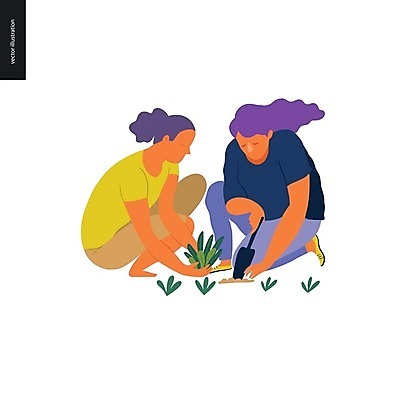 EPS 해외이미지 식물 캐릭터 꽃 행복 잎 일러스트 맨발 함께함 사람 성인 새싹 흙 농부 에코 뒤뜰 밭일 심기 원예사 해외202004 해외202105 해외일러스트 일러캐릭터 직업 감정 컨셉 모션 발 환경 파일형식 벡터