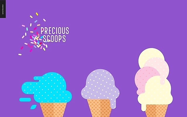 EPS 해외이미지 일러스트 사람없음 보라색 콘아이스크림 스프링클 해외202004 해외202105 해외일러스트 컬러 아이스크림 장식 파일형식 벡터