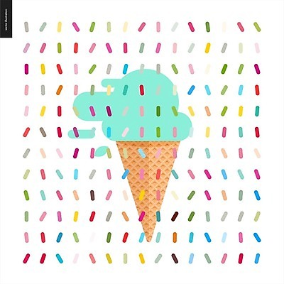 EPS 해외이미지 일러스트 사람없음 콘아이스크림 스프링클 해외202004 해외202105 해외일러스트 아이스크림 장식 파일형식 벡터