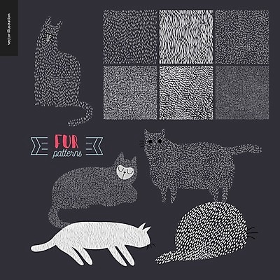 EPS 해외이미지 선 백그라운드 패턴 여러마리 일러스트 추상 사람없음 검은색 물방울무늬 고양이 점 질감 손그림 해외202004 해외202105 해외일러스트 컬러 다수 무늬 포유류 반려동물 파일형식 벡터