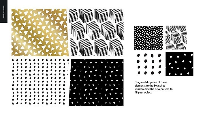 EPS 해외이미지 선 백그라운드 패턴 일러스트 추상 사람없음 검은색 물방울무늬 금색 삼각형 육면체 손그림 착시 착시효과 해외202004 해외202105 해외일러스트 도형 컬러 무늬 파일형식 벡터 효과