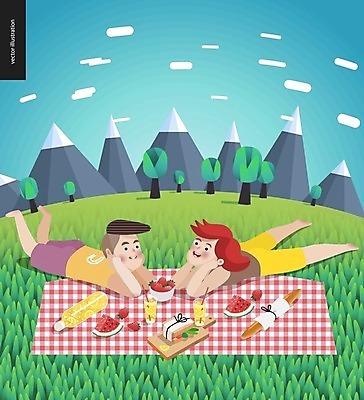 EPS 해외이미지 나무 구름 템플릿 배너 커플 공원 밭 일러스트 하늘 휴가 산 함께함 사랑 미소 사람 잔디 성인 소풍 기쁨 낭만 숲 체크무늬 장면 주말 해외202004 해외202105 해외일러스트 자연요소 식물 공공시설 감정 컨셉 무늬 농업 관계 표정 야외활동 파일형식 벡터