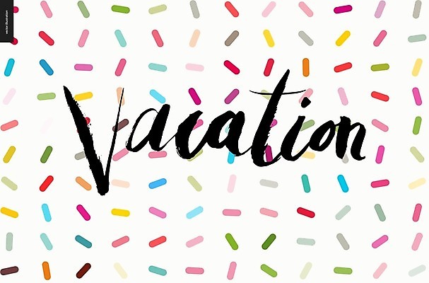 EPS 해외이미지 영어 일러스트 휴가 타이포그라피 글자캘리그라피 사람없음 레터링 스프링클 해외202004 해외202105 해외일러스트 문자 캘리그라피 장식 파일형식 벡터