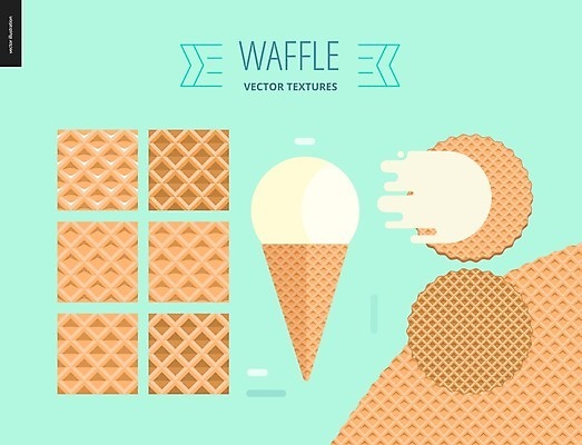 EPS 해외이미지 일러스트 종류 사람없음 아이스크림콘 콘아이스크림 민트색 베이지색 해외202004 해외202105 해외일러스트 컬러 아이스크림 콘 파일형식 벡터