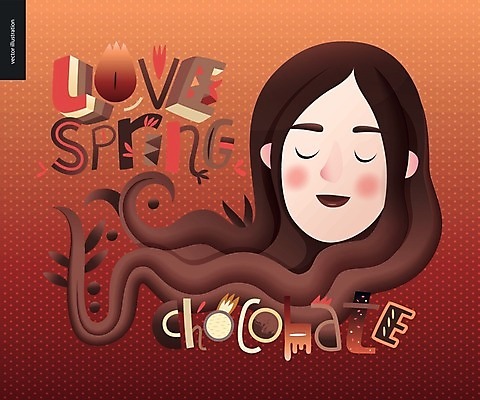 EPS 해외이미지 영어 여자 얼굴 일러스트 발렌타인데이 사랑 한명 사람 상반신 성인 타이포그라피 글자캘리그라피 사람없음 갈색 초콜릿 봄 하트 레터링 성인여자한명만 해외202004 해외202105 해외일러스트 모양 문자 1 계절 감정 컬러 캘리그라피 데이이벤트 디저트 신체부위 여자한명만 성인여자만 파일형식 벡터