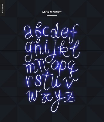 EPS 해외이미지 알파벳 영어 일러스트 타이포그라피 글자캘리그라피 사람없음 검은색 네온 레터링 해외202004 해외202105 해외일러스트 문자 컬러 캘리그라피 파일형식 벡터