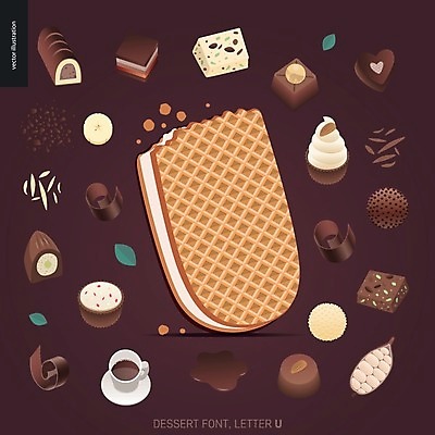 EPS 해외이미지 알파벳 잎 일러스트 발렌타인데이 타이포그라피 사람없음 컵 갈색 초콜릿 다양 U 컵받침 코코아 카카오열매 화이트초콜릿 해외202004 해외202105 해외일러스트 식물 문자 식기 영어 열매 음료 컬러 다수 데이이벤트 디저트 받침대 카카오 파일형식 벡터