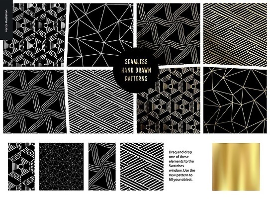 EPS 해외이미지 선 백그라운드 패턴 일러스트 추상 사람없음 검은색 금색 삼각형 손그림 착시 폴리곤 해외202004 해외202105 해외일러스트 도형 컬러 무늬 파일형식 벡터