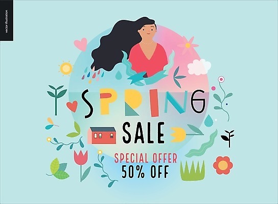 EPS 해외이미지 영어 여자 꽃 하늘색 잎 일러스트 한명 사람 상반신 성인 타이포그라피 글자캘리그라피 사람없음 세일 봄 원형 레터링 성인여자한명만 해외202004 해외202105 해외일러스트 도형 식물 문자 1 계절 캘리그라피 파란색 여자한명만 성인여자만 파일형식 벡터