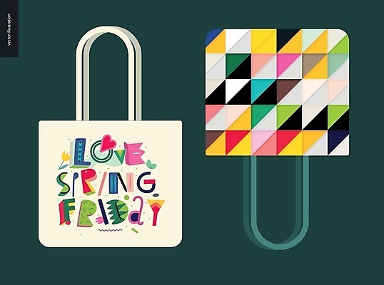 EPS 해외이미지 템플릿 패턴 일러스트 타이포그라피 사람없음 귀여움 에코백 레터링 해외202004 해외202105 해외일러스트 문자 컨셉 무늬 가방 에코 파일형식 벡터