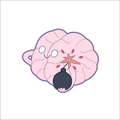 EPS 해외이미지 캐릭터 일러스트 들기 사람없음 폭탄 뇌 의학캐릭터 해외202004 해외202105 해외일러스트 일러캐릭터 모션 폭발물 파일형식 벡터