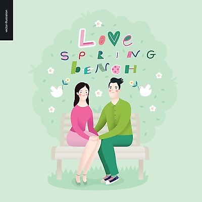 EPS 해외이미지 전신 커플 공원 여자 남자 꽃 행복 벤치 데이트 일러스트 조류 함께함 발렌타인데이 사랑 앉기 성인 두명 연두색 하트 레터링 성인만 해외202004 해외202105 해외일러스트 모양 식물 동물 공공시설 감정 컨셉 의자 관계 모션 데이이벤트 사람 초록색 파일형식 벡터