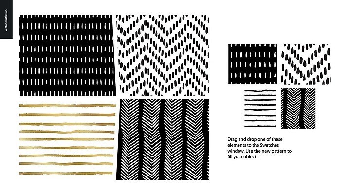 EPS 해외이미지 백그라운드 패턴 일러스트 추상 사람없음 검은색 줄무늬 금색 점 원형 손그림 지그재그 해외202004 해외202105 해외일러스트 도형 컬러 무늬 파일형식 벡터