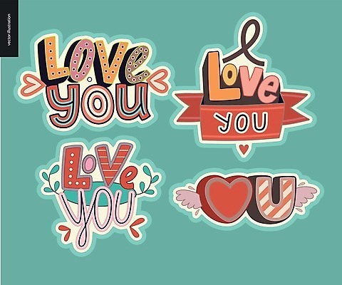 EPS 해외이미지 리본 스티커 잎 날개 일러스트 사랑 타이포그라피 글자캘리그라피 사람없음 단어 세트 하트 민트색 해외202004 해외202105 아기자기 해외일러스트 모양 식물 문자 감정 컬러 컨셉 캘리그라피 파일형식 벡터