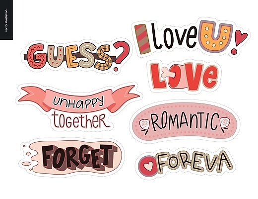 EPS 해외이미지 꽃 리본 스티커 일러스트 뼈 사랑 타이포그라피 글자캘리그라피 사람없음 단어 세트 물음표 하트 해외202004 해외202105 아기자기 해외일러스트 모양 식물 문자 기호 감정 컨셉 캘리그라피 파일형식 벡터