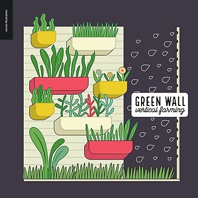 EPS 해외이미지 꽃 화분 화초 벽 일러스트 잔디 사람없음 물방울 원예 해외202004 해외202105 해외일러스트 식물 취미 파일형식 벡터