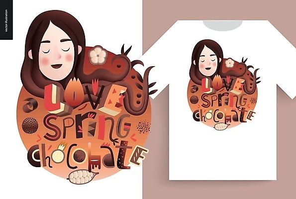EPS 해외이미지 영어 여자 얼굴 티셔츠 일러스트 발렌타인데이 사랑 성인 타이포그라피 글자캘리그라피 두명 갈색 초콜릿 봄 레터링 성인여자만 해외202004 해외202105 해외일러스트 문자 계절 감정 컬러 셔츠 캘리그라피 데이이벤트 디저트 사람 신체부위 여자만 성인만 파일형식 벡터