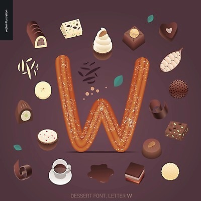 EPS 해외이미지 알파벳 커피 잎 일러스트 디저트 종류 타이포그라피 사람없음 쿠키 초콜릿 하트 달콤 컵케이크 머핀 푸딩 W 롤케이크 츄러스 화이트초콜릿 맛있는 해외202004 해외202105 해외일러스트 모양 식물 문자 영어 음료 음식 빵 케이크 맛 파일형식 벡터
