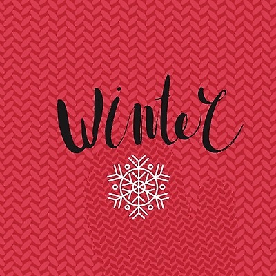 EPS 해외이미지 영어 겨울 일러스트 타이포그라피 글자캘리그라피 사람없음 빨간색 눈송이 니트 짜임 눈꽃무늬 레터링 해외202004 해외202105 해외일러스트 문자 계절 컬러 상의 무늬 캘리그라피 눈꽃 눈_날씨 파일형식 벡터