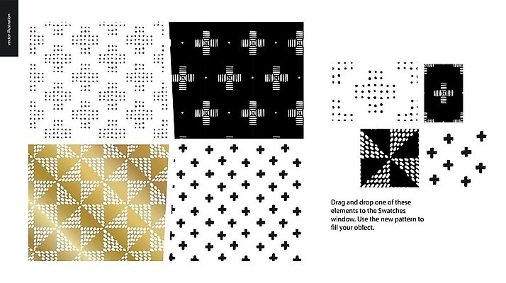EPS 해외이미지 선 백그라운드 패턴 일러스트 추상 사람없음 검은색 금색 점 삼각형 손그림 십자모양 해외202004 해외202105 해외일러스트 모양 도형 컬러 무늬 십자 파일형식 벡터