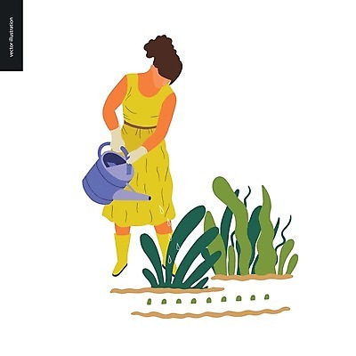 EPS 해외이미지 전신 식물 캐릭터 여자 장갑 잎 일러스트 한명 성인 물뿌리개 물주기 원예 밭일 성인여자한명만 해외202004 해외202105 해외일러스트 일러캐릭터 1 잡화 모션 사람 취미 여자한명만 성인여자만 파일형식 벡터