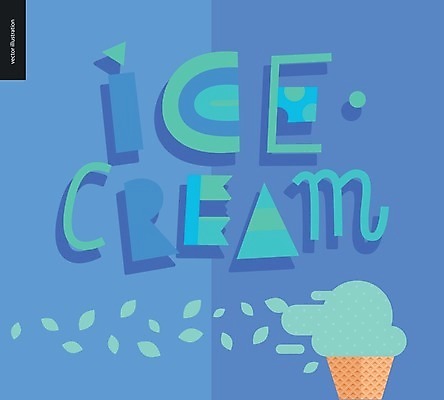 EPS 해외이미지 일러스트 타이포그라피 사람없음 파란색 콘아이스크림 레터링 해외202004 해외202105 해외일러스트 문자 컬러 아이스크림 파일형식 벡터