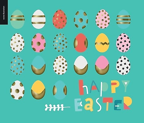 EPS 해외이미지 일러스트 부활절 사람없음 물방울무늬 부활절계란 민트색 레터링 해외202004 해외202105 해외일러스트 기념일 컬러 무늬 계란 파일형식 벡터
