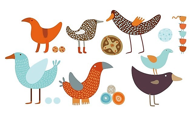 EPS 해외이미지 동물캐릭터 여러마리 일러스트 조류 종류 사람없음 해외202004 해외202105 해외일러스트 일러캐릭터 동물 캐릭터 다수 파일형식 벡터