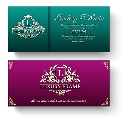 EPS 해외이미지 일러스트 왕관 프레임 글자캘리그라피 사람없음 초록색 세트 보라색 고급 초대장 프레임일러스트 해외202004 해외202105 해외일러스트 컬러 컨셉 캘리그라피 카드_감사 파일형식 벡터