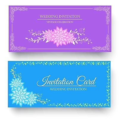 EPS 해외이미지 식물 꽃 하늘색 일러스트 프레임 글자캘리그라피 사람없음 세트 보라색 청첩장 초대장 프레임일러스트 해외202004 해외202105 해외일러스트 컬러 캘리그라피 카드_감사 파란색 파일형식 벡터