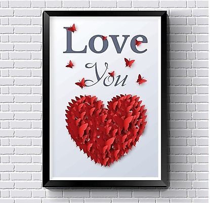 EPS 해외이미지 나비 액자 일러스트 추상 사랑 사람없음 하트 해외202004 해외202105 해외일러스트 모양 감정 곤충 무늬 파일형식 벡터