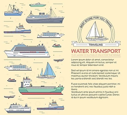 EPS 해외이미지 요트 일러스트 종류 사람없음 크루즈 화물선 모터보트 선박 해외202004 해외202105 해외일러스트 수상교통 배_교통 파일형식 벡터