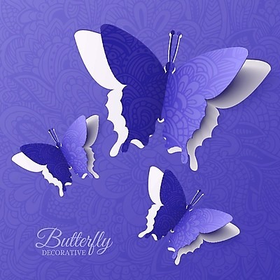 EPS 해외이미지 동물 종이 야생동물 날개 일러스트 발렌타인데이 사람없음 보라색 희망 봄 꿈 낭만 해외202004 해외202105 해외일러스트 계절 감정 컬러 컨셉 데이이벤트 파일형식 벡터