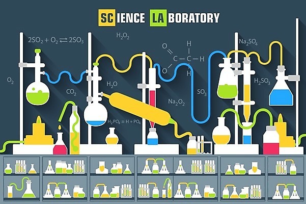EPS 해외이미지 일러스트 실험 사람없음 화학 실험실 비커 화학실험 화학물질 해외202004 해외202105 해외일러스트 과학 실험기구 파일형식 벡터
