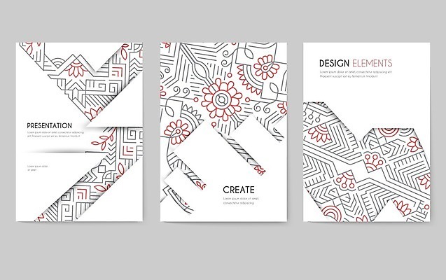 EPS 해외이미지 라인일러스트 일러스트 추상 사람없음 세트 흰색 해외202004 해외202105 해외일러스트 컬러 무늬 파일형식 벡터