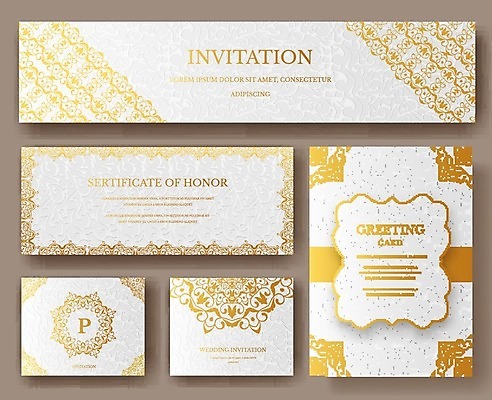 EPS 해외이미지 무늬 일러스트 프레임 사람없음 세트 금색 초대장 프레임일러스트 프리미엄 해외202004 해외202105 해외일러스트 컬러 카드_감사 파일형식 벡터